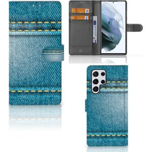 Samsung Galaxy S22 Ultra Wallet Case met Pasjes Jeans