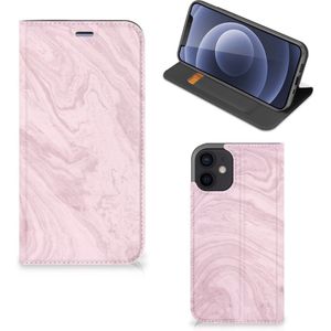 iPhone 12 Mini Standcase Marble Pink - Origineel Cadeau Vriendin