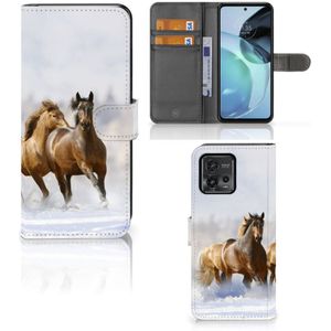 Motorola Moto G72 Telefoonhoesje met Pasjes Paarden