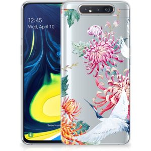 Samsung Galaxy A80 TPU Hoesje Bird Flowers