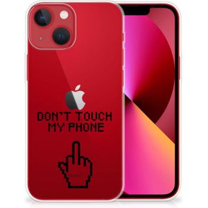 Apple iPhone 13 Silicone-hoesje Finger Don't Touch My Phone