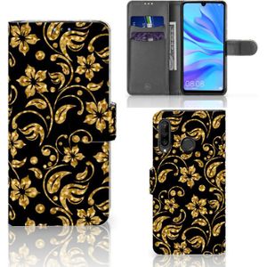 Huawei P30 Lite (2020) Hoesje Gouden Bloemen