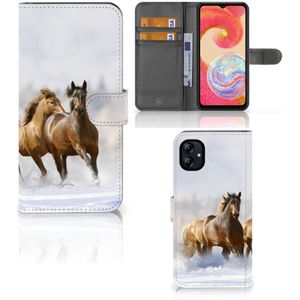 Samsung Galaxy A04e Telefoonhoesje met Pasjes Paarden