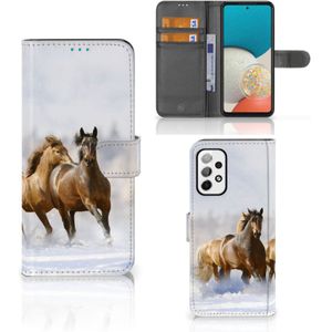 Samsung Galaxy A73 5G Telefoonhoesje met Pasjes Paarden