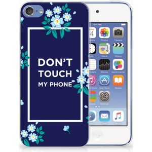 Apple iPod Touch 5 | 6 Silicone-hoesje Flowers Blue DTMP