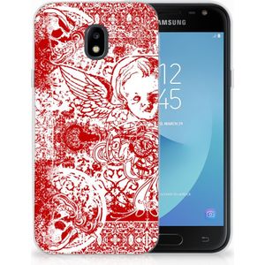 Silicone Back Case Samsung Galaxy J3 2017 Angel Skull Rood