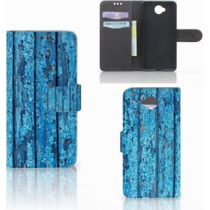 Microsoft Lumia 650 Book Style Case Wood Blue