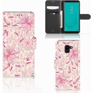 Samsung Galaxy J6 2018 Hoesje Pink Flowers