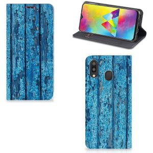 Samsung Galaxy M20 Book Wallet Case Wood Blue