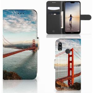 Huawei P20 Lite Flip Cover Golden Gate Bridge