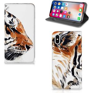 Bookcase Apple iPhone Xs Max Watercolor Tiger
