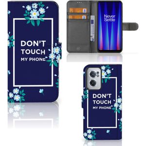 OnePlus Nord CE 2 Portemonnee Hoesje Flowers Blue DTMP