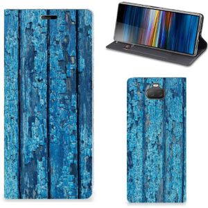 Sony Xperia 10 Plus Book Wallet Case Wood Blue