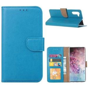 Samsung Galaxy Note 10 Plus Hoesje Turquoise met Pasjeshouder