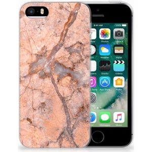 Apple iPhone SE | 5S TPU Siliconen Hoesje Marmer Oranje