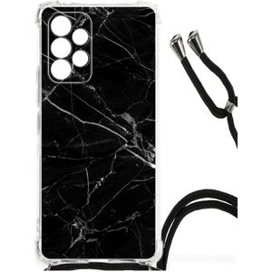 Samsung Galaxy A53 Anti-Shock Hoesje Marmer Zwart - Origineel Cadeau Vader