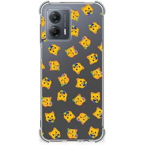 Doorzichtige Silicone Hoesje voor Motorola Moto G53 Katten Emojis