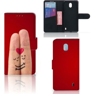 Nokia 1 Plus Wallet Case met Pasjes Liefde - Origineel Romantisch Cadeau