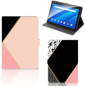 Lenovo Tab E10 Tablet Beschermhoes Zwart Roze Vormen