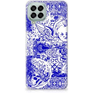 Silicone Back Case Samsung Galaxy M33 Angel Skull Blauw