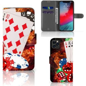 Apple iPhone 11 Pro Max Wallet Case met Pasjes Casino
