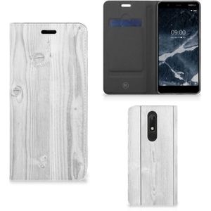 Nokia 5.1 (2018) Book Wallet Case White Wood