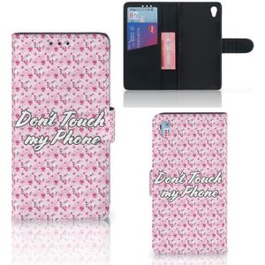 Sony Xperia Z3 Portemonnee Hoesje Flowers Pink DTMP