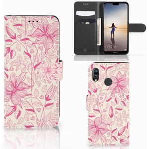 Huawei P20 Lite Hoesje Pink Flowers