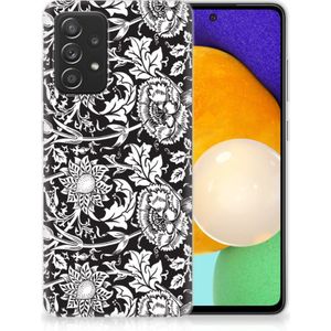 Samsung Galaxy A52 (5G/4G) TPU Case Black Flowers