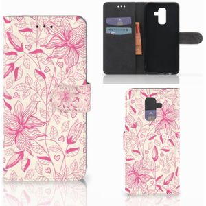 Samsung Galaxy A6 Plus 2018 Hoesje Pink Flowers