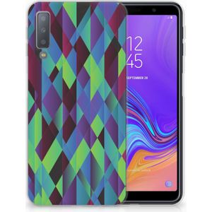 Samsung Galaxy A7 (2018) TPU Hoesje Abstract Green Blue