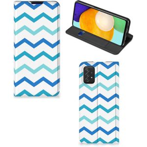 Samsung Galaxy A03s Hoesje met Magneet Zigzag Blauw