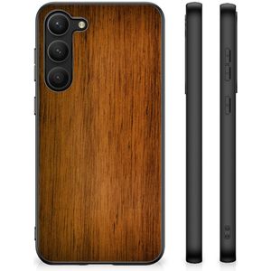 Samsung Galaxy S23 Plus Houten Print Telefoonhoesje Donker Hout