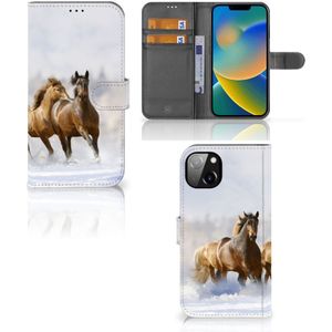 iPhone 14 Plus Telefoonhoesje met Pasjes Paarden