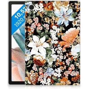Siliconen Hoesje voor Samsung Galaxy Tab A8 2021/2022 Dark Flowers