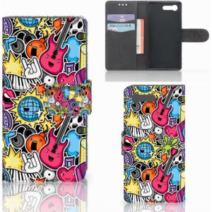 Sony Xperia X Compact Wallet Case met Pasjes Punk Rock