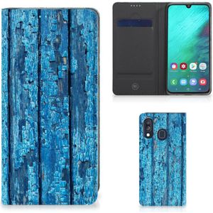 Samsung Galaxy A40 Book Wallet Case Wood Blue