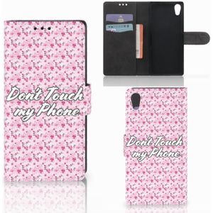 Sony Xperia XA1 Portemonnee Hoesje Flowers Pink DTMP