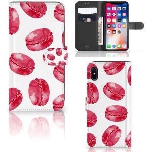 Apple iPhone Xs Max Book Cover Pink Macarons