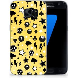 Silicone Back Case Samsung Galaxy S7 Punk Geel