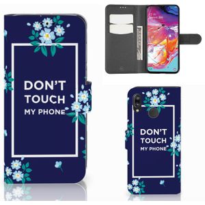 Samsung Galaxy A70 Portemonnee Hoesje Flowers Blue DTMP