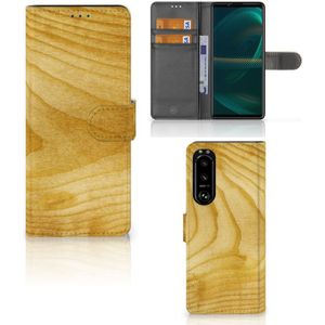 Sony Xperia 5III Book Style Case Licht Hout