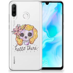 Silicone Back Case Huawei P30 Lite Boho Skull