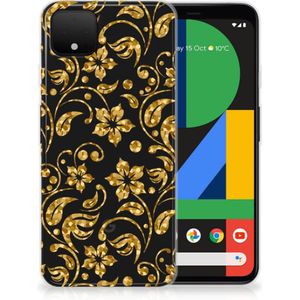 Google Pixel 4 XL TPU Case Gouden Bloemen