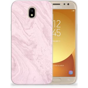 Samsung Galaxy J5 2017 TPU Siliconen Hoesje Marble Pink - Origineel Cadeau Vriendin