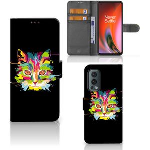 OnePlus Nord 2 5G Leuk Hoesje Cat Color