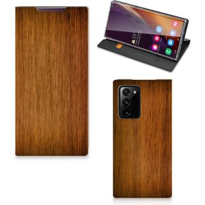 Samsung Galaxy Note 20 Ultra Book Wallet Case Donker Hout