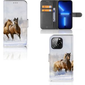 iPhone 13 Pro Telefoonhoesje met Pasjes Paarden
