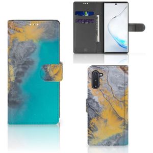 Samsung Galaxy Note 10 Bookcase Marble Blue Gold