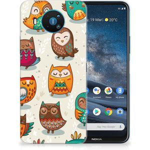 Nokia 8.3 TPU Hoesje Vrolijke Uilen